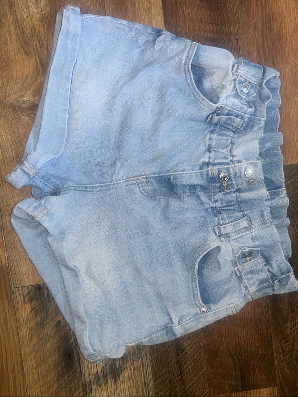 Almost Famous Light Blue Paperbag Waist Denim Shorts